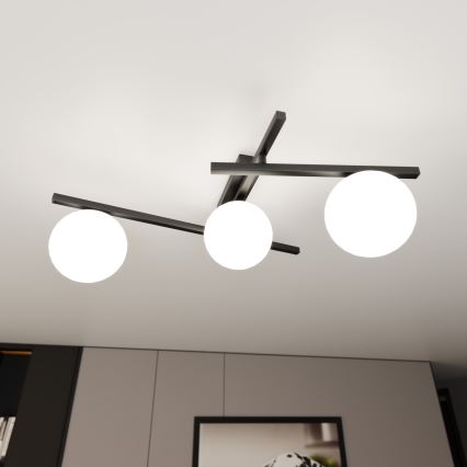 Plafonsko svetlo SMART 3xE14/10W/230V crno/belo