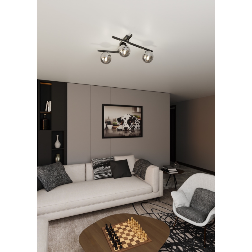 Plafonsko svetlo SMART 3xE14/10W/230V crno/sivo