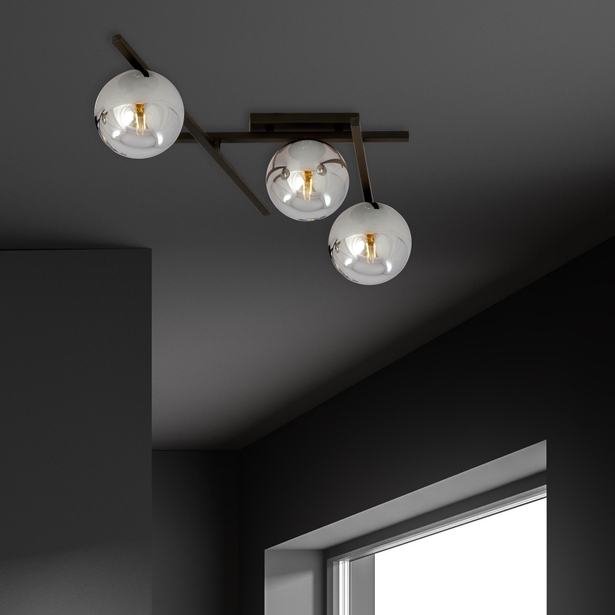 Plafonsko svetlo SMART 3xE14/10W/230V crno/sivo