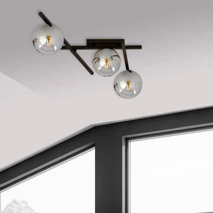Plafonsko svetlo SMART 3xE14/10W/230V crno/sivo