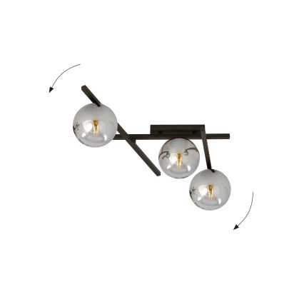 Plafonsko svetlo SMART 3xE14/10W/230V crno/sivo