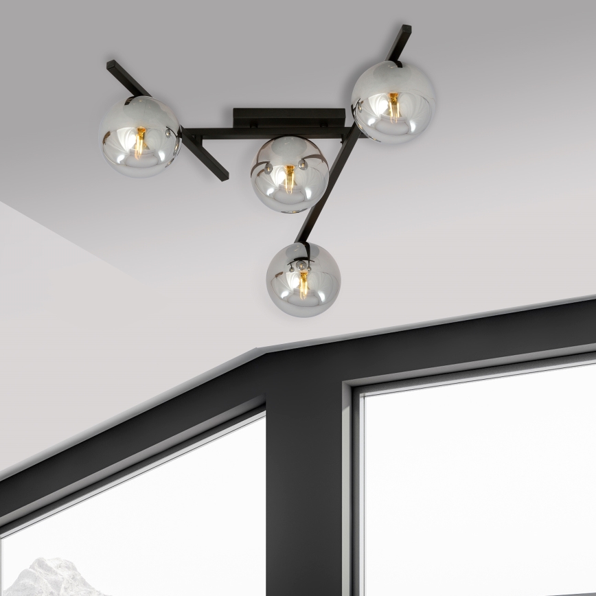 Plafonsko svetlo SMART 4xE14/10W/230V crna/siva