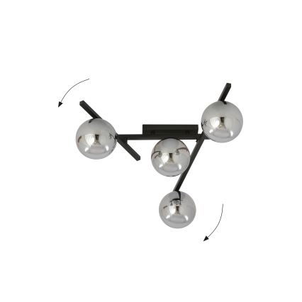 Plafonsko svetlo SMART 4xE14/10W/230V crna/siva