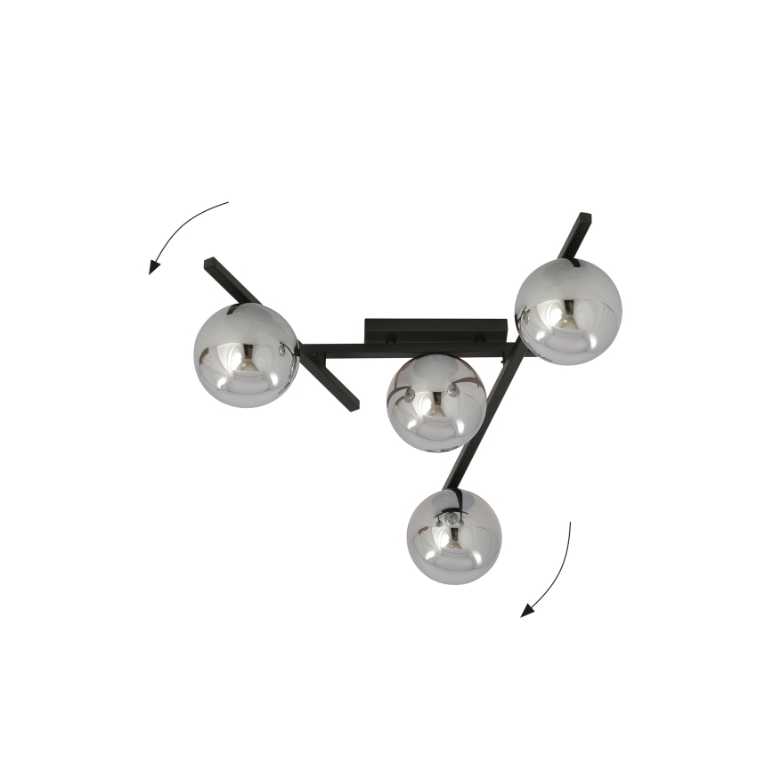 Plafonsko svetlo SMART 4xE14/10W/230V crna/siva