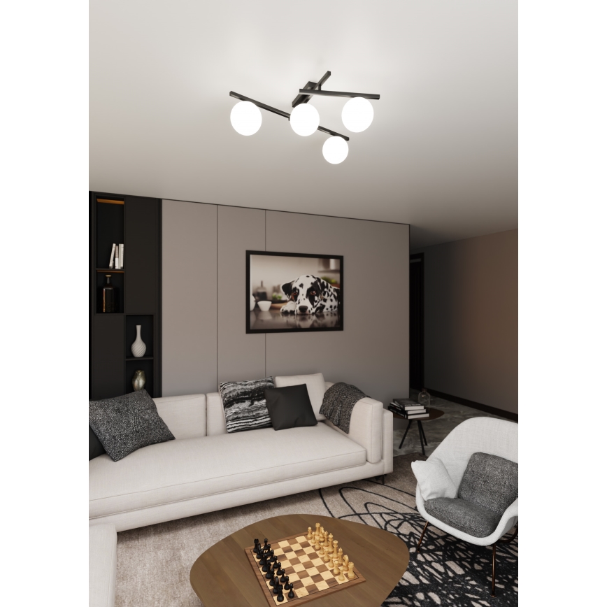 Plafonsko svetlo SMART 4xE14/10W/230V crno/belo