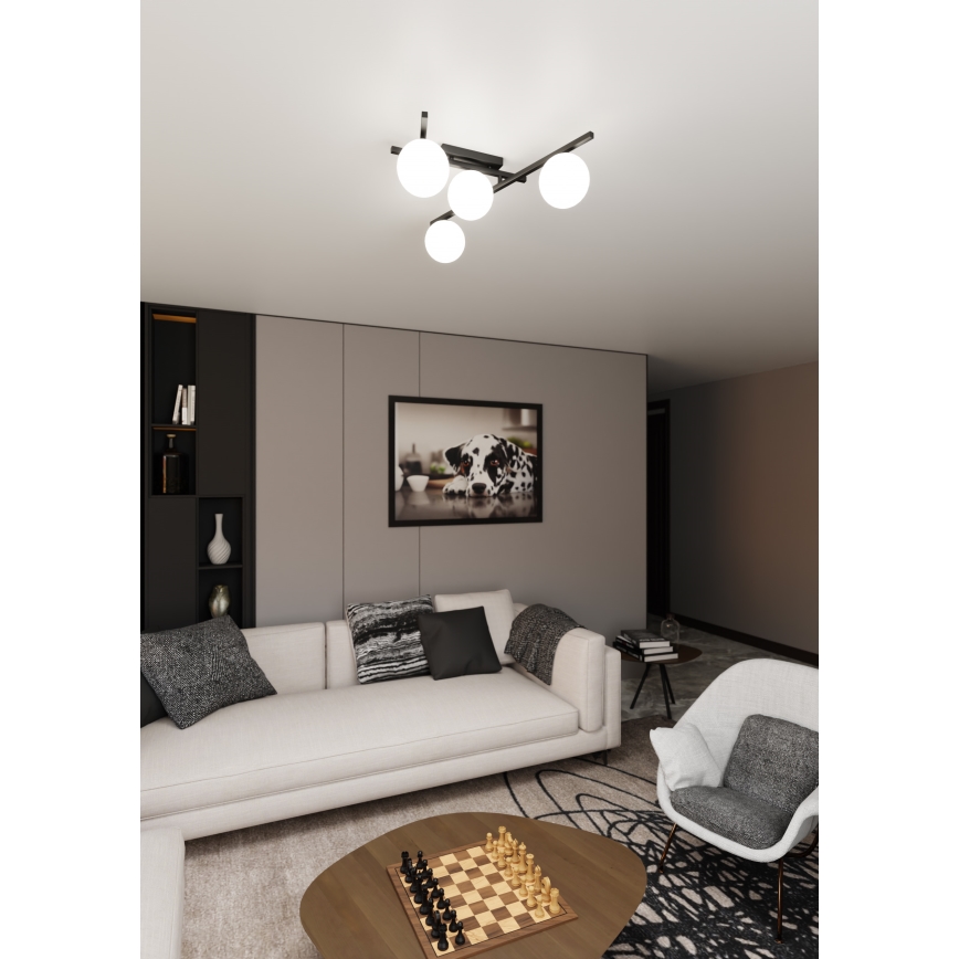 Plafonsko svetlo SMART 4xE14/10W/230V crno/belo
