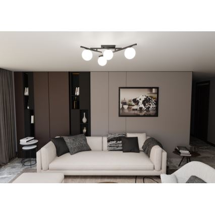 Plafonsko svetlo SMART 4xE14/10W/230V crno/belo