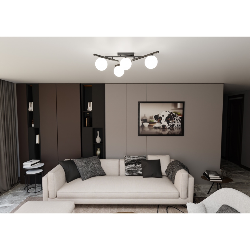 Plafonsko svetlo SMART 4xE14/10W/230V crno/belo