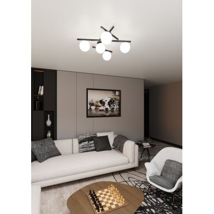Plafonsko svetlo SMART 5xE14/10W/230V crno/belo