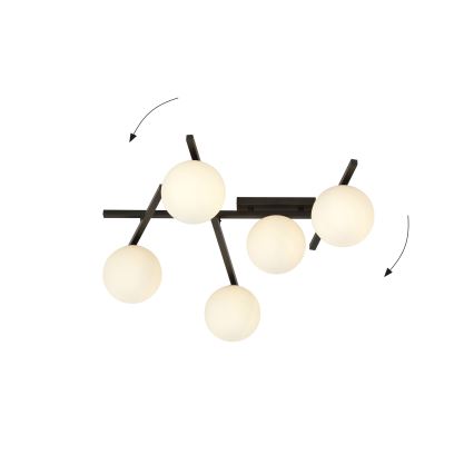 Plafonsko svetlo SMART 5xE14/10W/230V crno/belo
