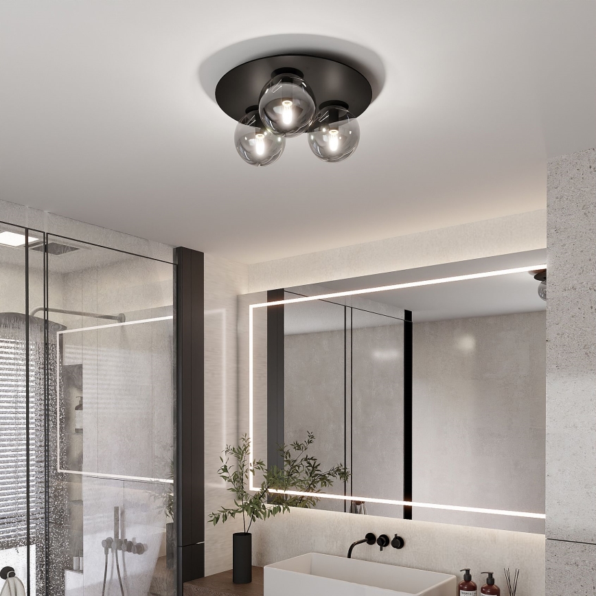 Plafonsko svetlo SOLAR 3xE14/10W/230V crno/sivo