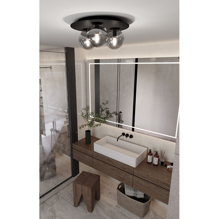 Plafonsko svetlo SOLAR 3xE14/10W/230V crno/sivo