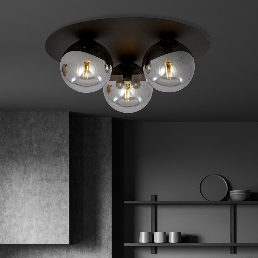 Plafonsko svetlo SOLAR 3xE14/10W/230V crno/sivo
