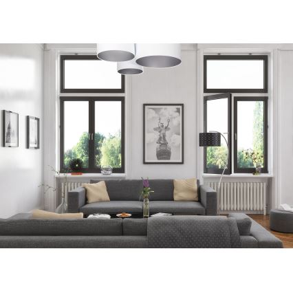 Plafonsko svetlo SPACE 3xE27/60W/230V bela/srebrna
