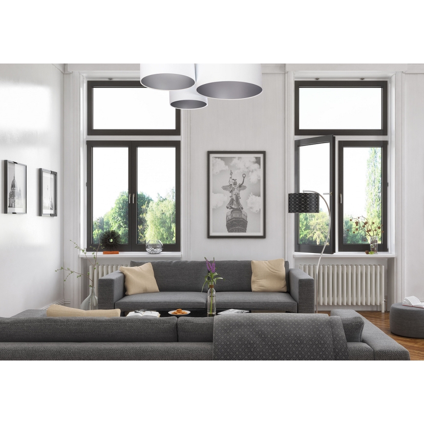 Plafonsko svetlo SPACE 3xE27/60W/230V bela/srebrna