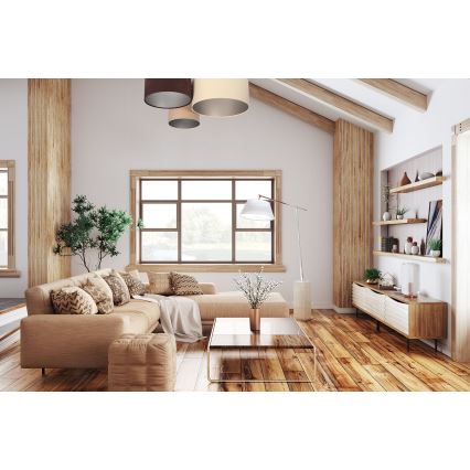 Plafonsko svetlo SPACE 3xE27/60W/230V krem/braon/bež