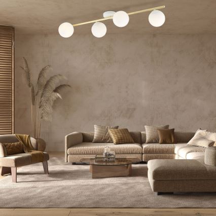 Plafonsko svetlo SPLENDI 4xE14/10W/230V bela/zlatna