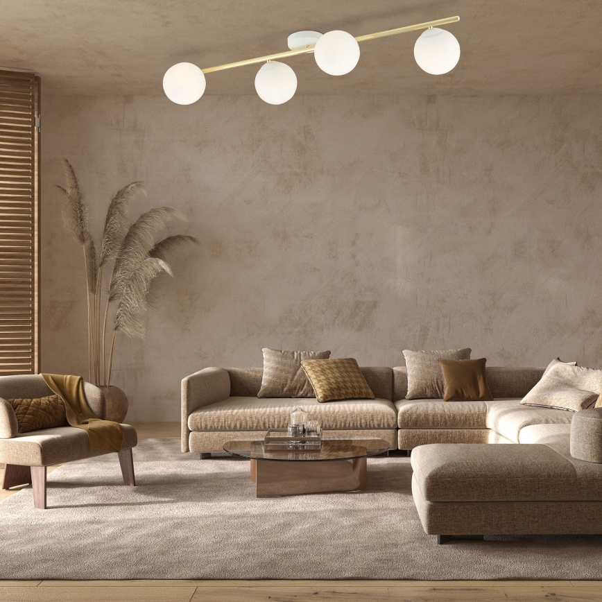 Plafonsko svetlo SPLENDI 4xE14/10W/230V bela/zlatna