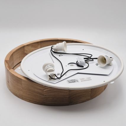 Plafonsko svetlo za kupatilo OAK 3xE27/15W/230V hrast prečnik 37 cm IP54
