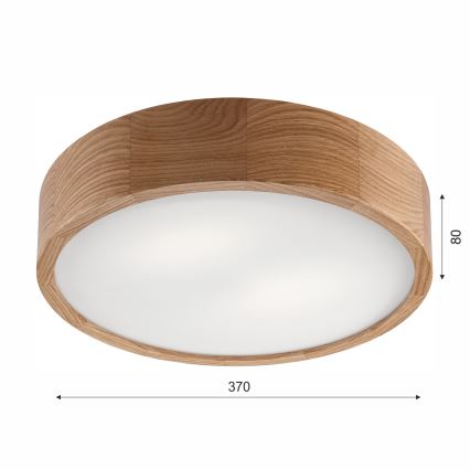 Plafonsko svetlo za kupatilo OAK 3xE27/15W/230V hrast prečnik 37 cm IP54