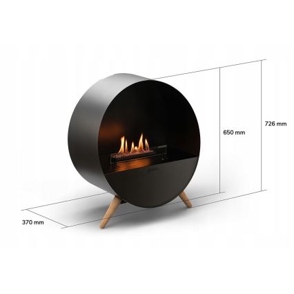 Planika - BIO kamin s daljinskim upravljačem 72,6x65 cm 2,5kW/230V crna