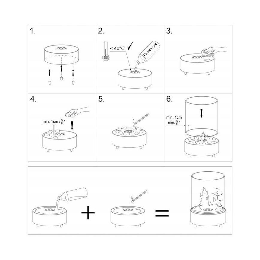 Planika - BIO kamin 36,3x25,1 cm 2,5kW bež
