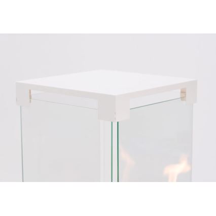 Planika - Spoljni gasni kamin 142x36 cm 8kW 1xAAA beo + zaštitni pokrivač