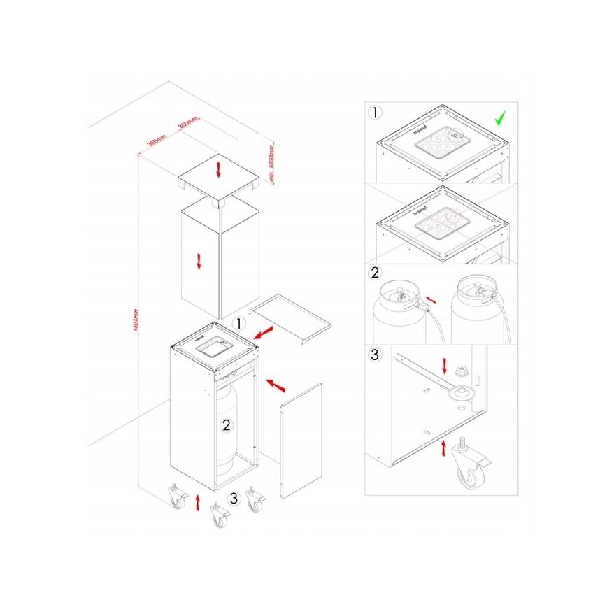 Planika - Spoljni gasni kamin 142x36 cm 8kW 1xAAA beo + zaštitni pokrivač