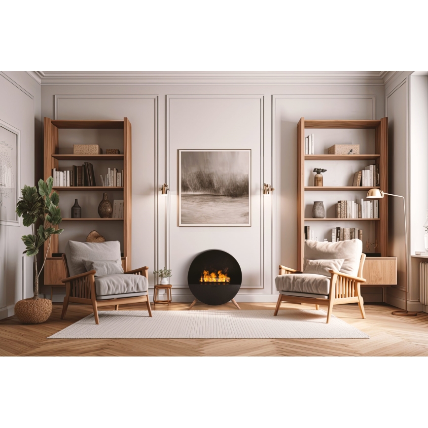 Planika - kamin na vodenu paru sa daljinskim upravljačem, 72,9 x 65,3 cm, 125 W/230 V, crna