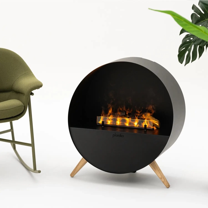 Planika - kamin na vodenu paru sa daljinskim upravljačem, 72,9 x 65,3 cm, 125 W/230 V, crna