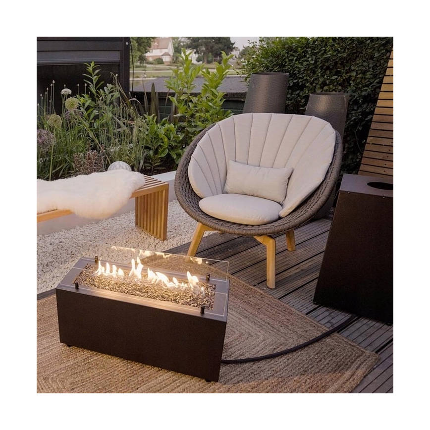 Planika - Spoljašnji plinski kamin 41,4x69,8 cm 10kW 1xAAA crna + zaštitni pokrov