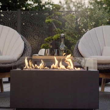 Planika - Spoljašnji plinski kamin 41,4x69,8 cm 10kW 1xAAA crna + zaštitni pokrov