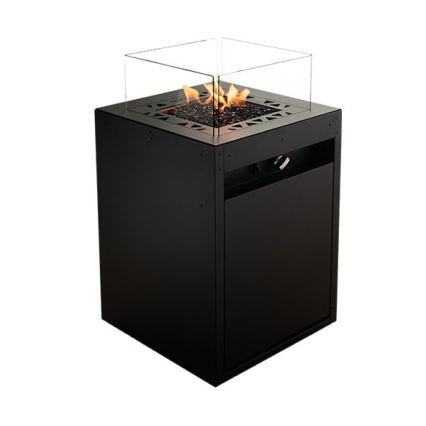 Planika - Spoljašnji gasni kamin 79,7x48 cm 10kW 1xAAA crna + zaštitni pokrivač