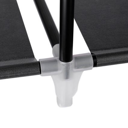 Platneni ormar za odlaganje sa policama i garderobnom šipkom MATIS 150x175 cm crni