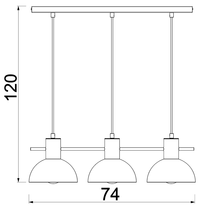 Plavi luster na lanku ESTATE MINI 3xE27/15W/230V