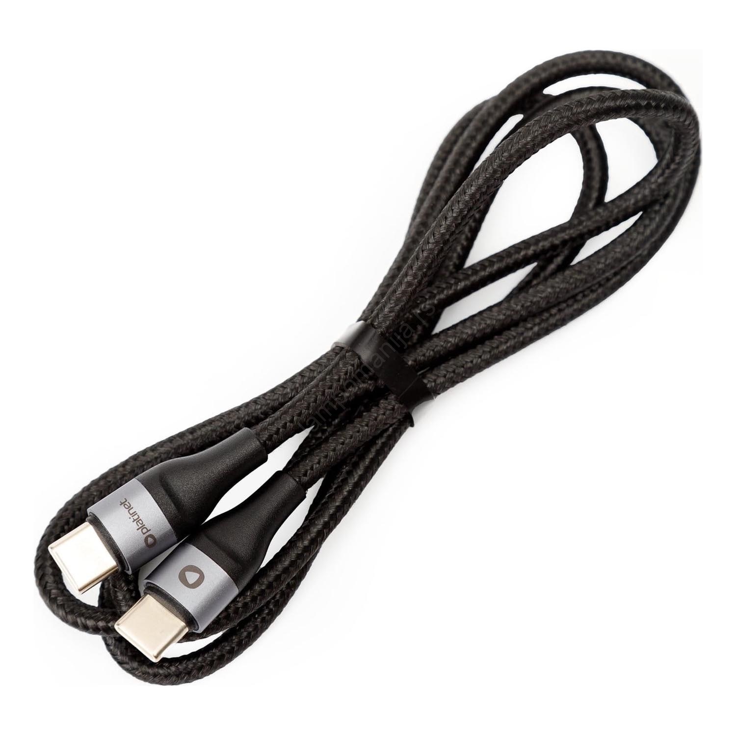 Usb Boje Pleteni USB kabl USB-C / USB-C, 60 W, 1 m, crne boje | Lampomanija