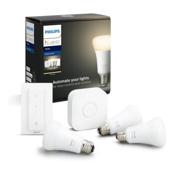 Početni komplet Philips Hue STARTER KIT WHITE 3xE27/9W 2700K + Hue Bridge i prigušiva