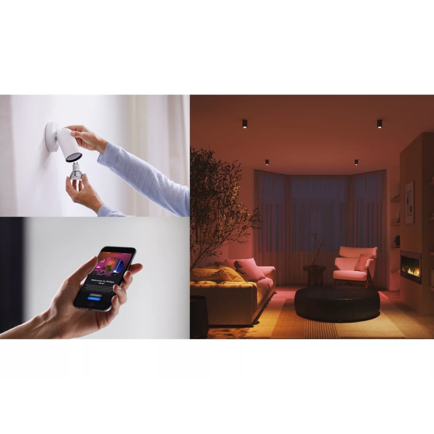 Osnovni set Philips Hue WHITE AND COLOR AMBIANCE 3xGU10/4,2W 2000-6500K + uređaj za povezivanje
