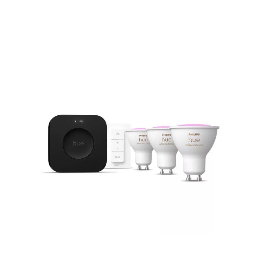 Osnovni set Philips Hue WHITE AND COLOR AMBIANCE 3xGU10/4,2W 2000-6500K + uređaj za povezivanje