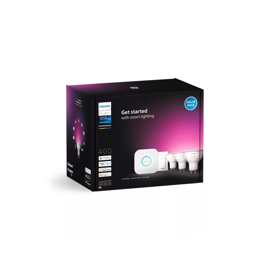 Početni komplet Philips Hue WHITE AND COLOR AMBIANCE 3xGU10/4,2W/230V 2000-6500K + uređaj za povezivanje