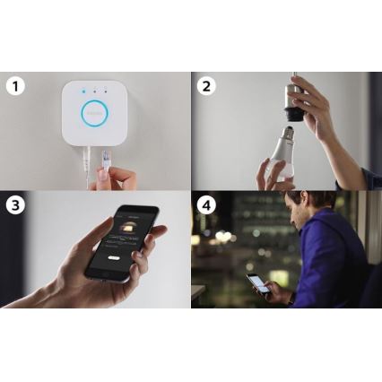 Početni komplet Philips Hue STARTER KIT WHITE 3xE27/9W 2700K + Hue Bridge i prigušiva