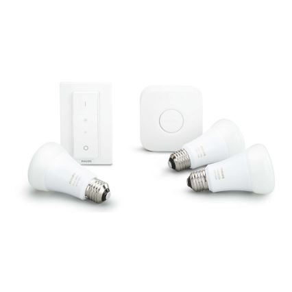 Početni komplet Philips Hue STARTER KIT WHITE 3xE27/9W 2700K + Hue Bridge i prigušiva