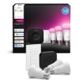 Početni paket Philips Hue WHITE AND COLOR AMBIANCE 3xE27/8,1W 1000-20000K + Hue bridge i prigušiva
