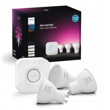 Početni paket Philips Hue WHITE AND COLOR AMBIANCE 3xGU10/4,2W/230V 2200-6500K + Hue Bridge