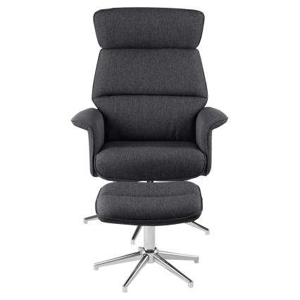 Podesiva fotelja sa tabureom DELIA tamnosiva