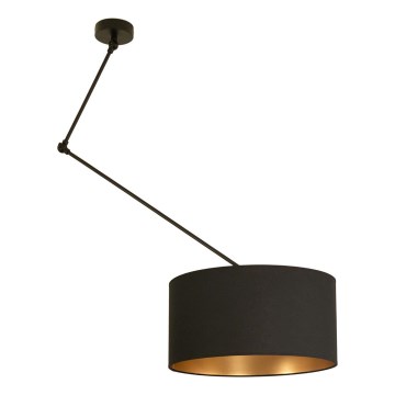 Podesivi LED luster na štapu GORTA 1xE27/60W/230V crna/zlatna