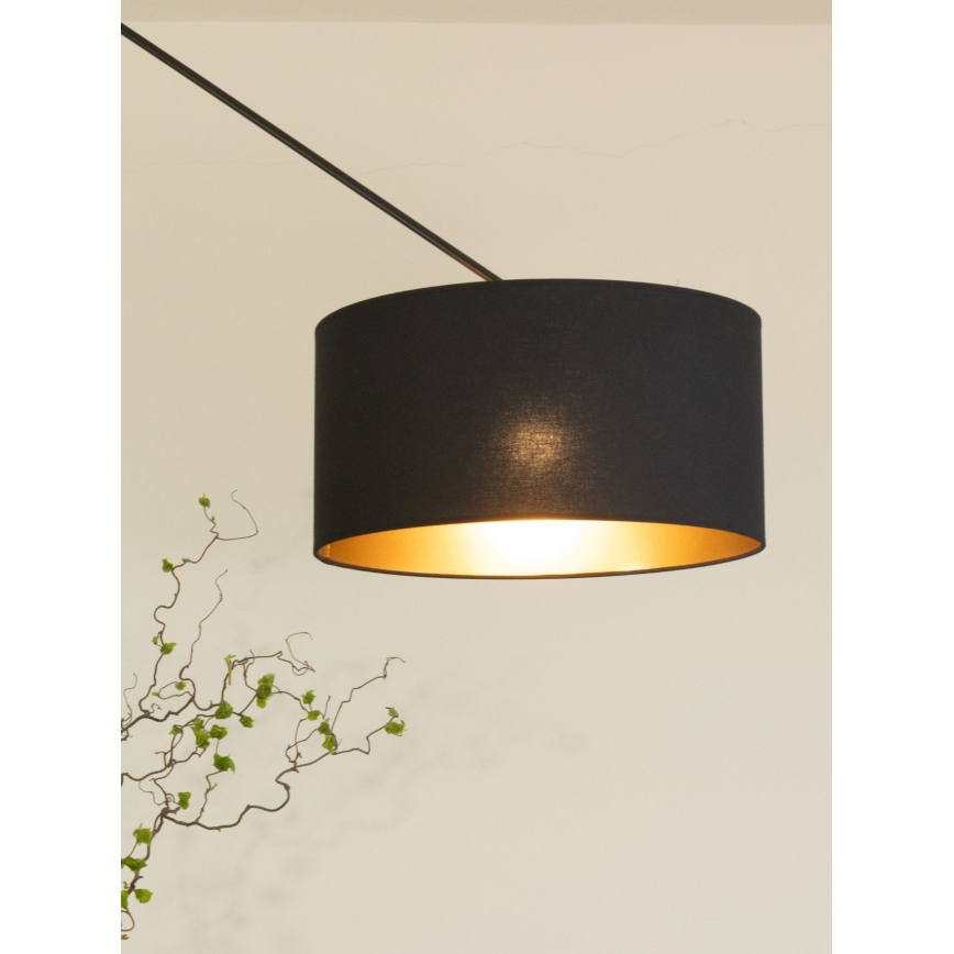 Podesivi LED luster na štapu GORTA 1xE27/60W/230V crna/zlatna