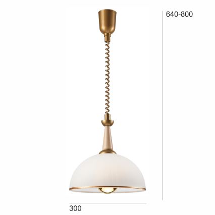 Podesivi luster CHIARA 1xE27/60W/230V bež/bukva