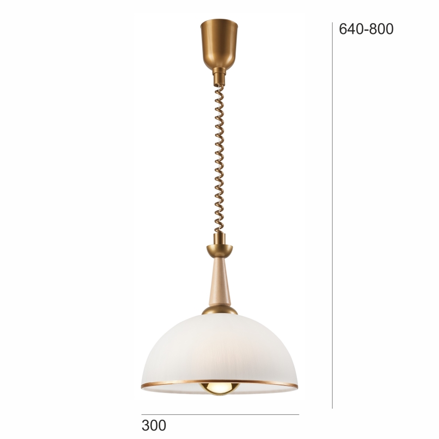 Podesivi luster CHIARA 1xE27/60W/230V bež/bukva