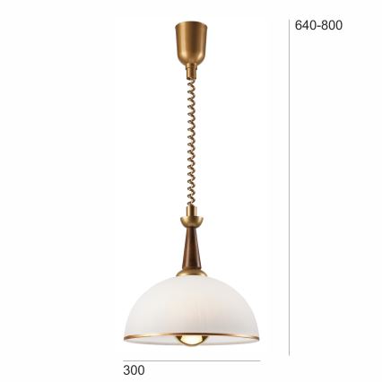 Podesivi luster CHIARA 1xE27/60W/230V braon/bukva